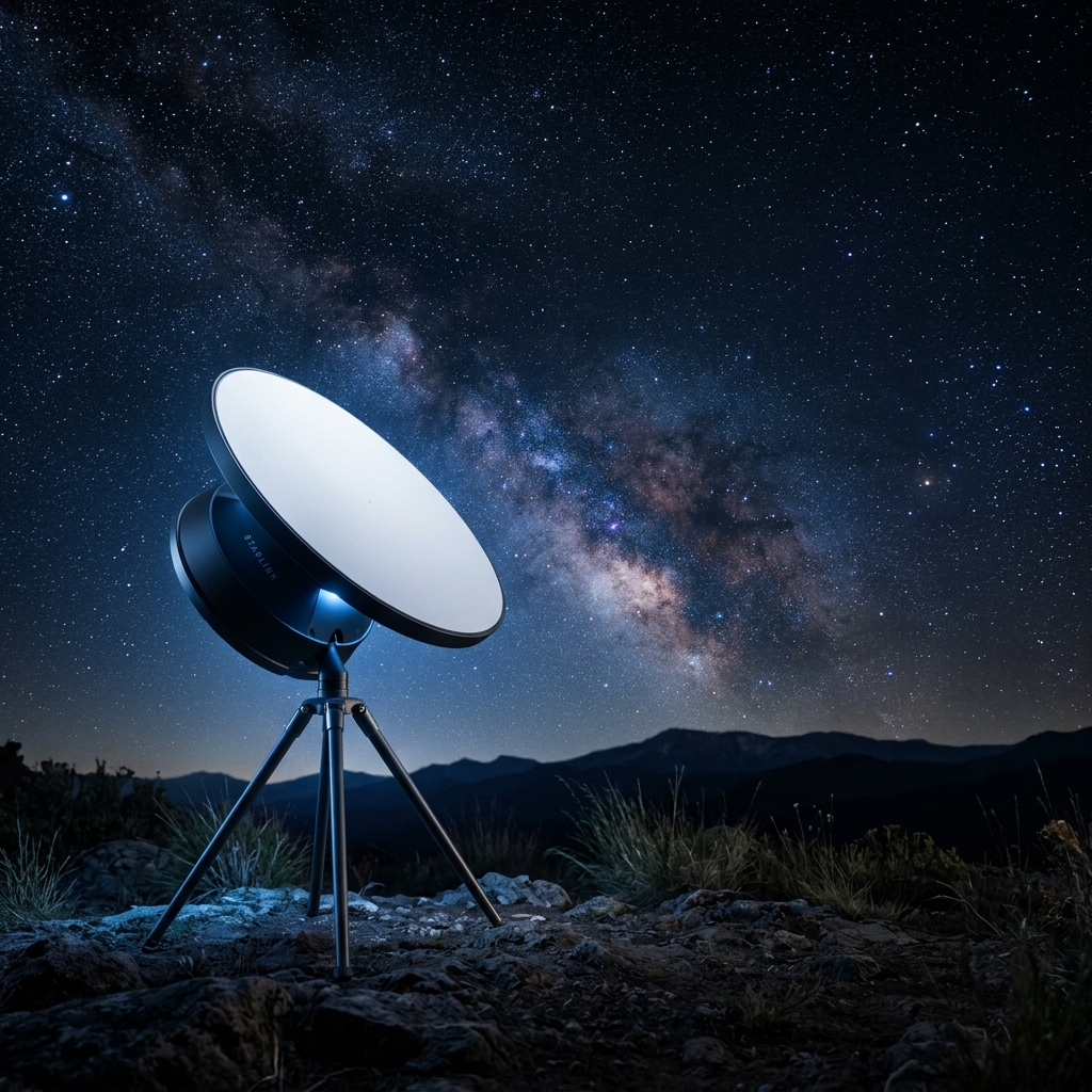 Antenne internet satellite installee sur une terrasse